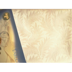 Kremowy obrus - Ząbek 160 x 120 (duże liście)