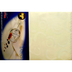 Kremowy obrus - Ząbek 150 x 140 (kółka)