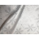 Tkanina obrusowa - świąteczna - biało- srebrne śnieżynki