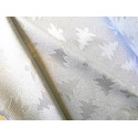 Tkanina obrusowa - świąteczna,dekoracyjna biało-srebrna choinki