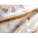 Tkanina obrusowa - świąteczna,dekoracyjna biało-złota choinki