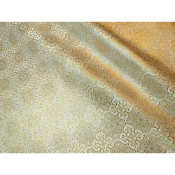 Tkanina ornatowa - złoto-biała - Z-3591