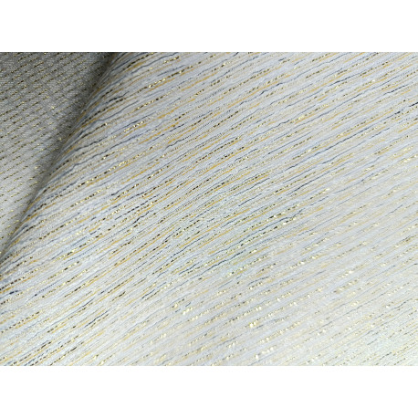 Tkanina ornatowa - kremowa ze złotą nitką