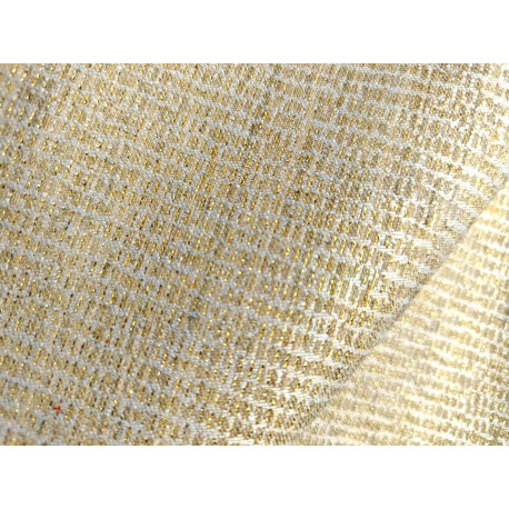 Tkanina ornatowa - kremowo-złota 206746
