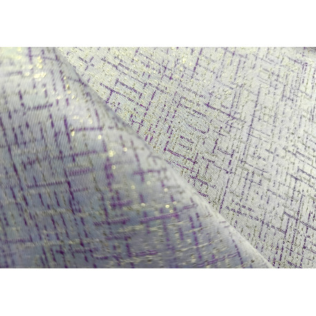 Tkanina ornatowa -biało-filetowa 206693/PB