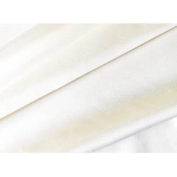 Tkanina kostiumowa - biała - kwadraty