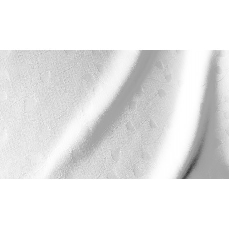 Tkanina obrusowa - biała-małe listki